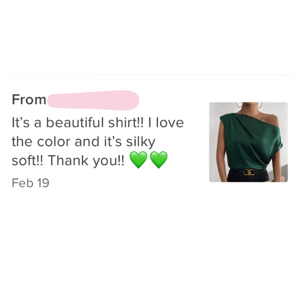 Dark Green Satin Draped Asymmetrical Blouse Top - Picture 12 of 12